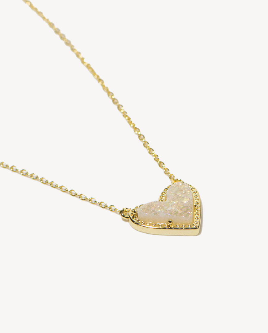 Deltora™ Iconic Paris Gold Necklace in Iridescent Drusy