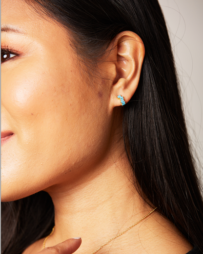 Deltora™ Everest Gold Earrings in Turquoise