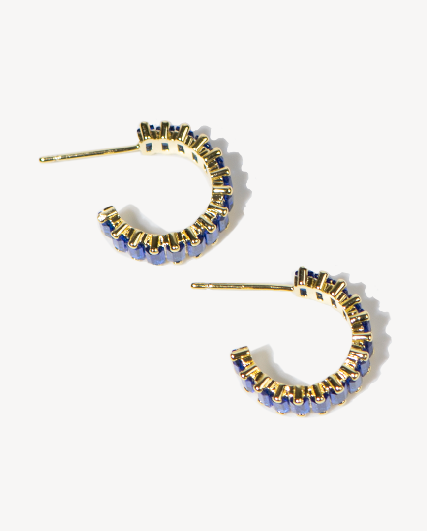 Iconic Freya Gold Earrings in Ocean Blue - Deltora