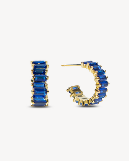 Iconic Freya Gold Earrings in Ocean Blue - Deltora